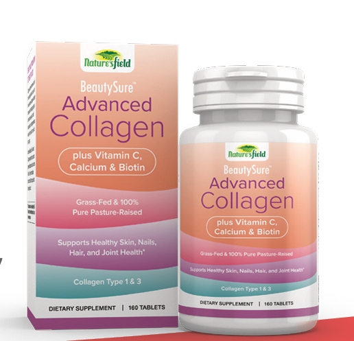 BEAUTYSURE ADVANCE COLLAGEN PLUS VITAMIN C, CALCIUM AND BIOTIN CAPSULES (X120)